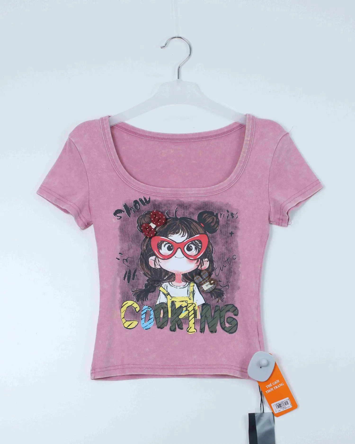 Áo phông croptop nữ Teen 558-3 hồng H27.2026.2