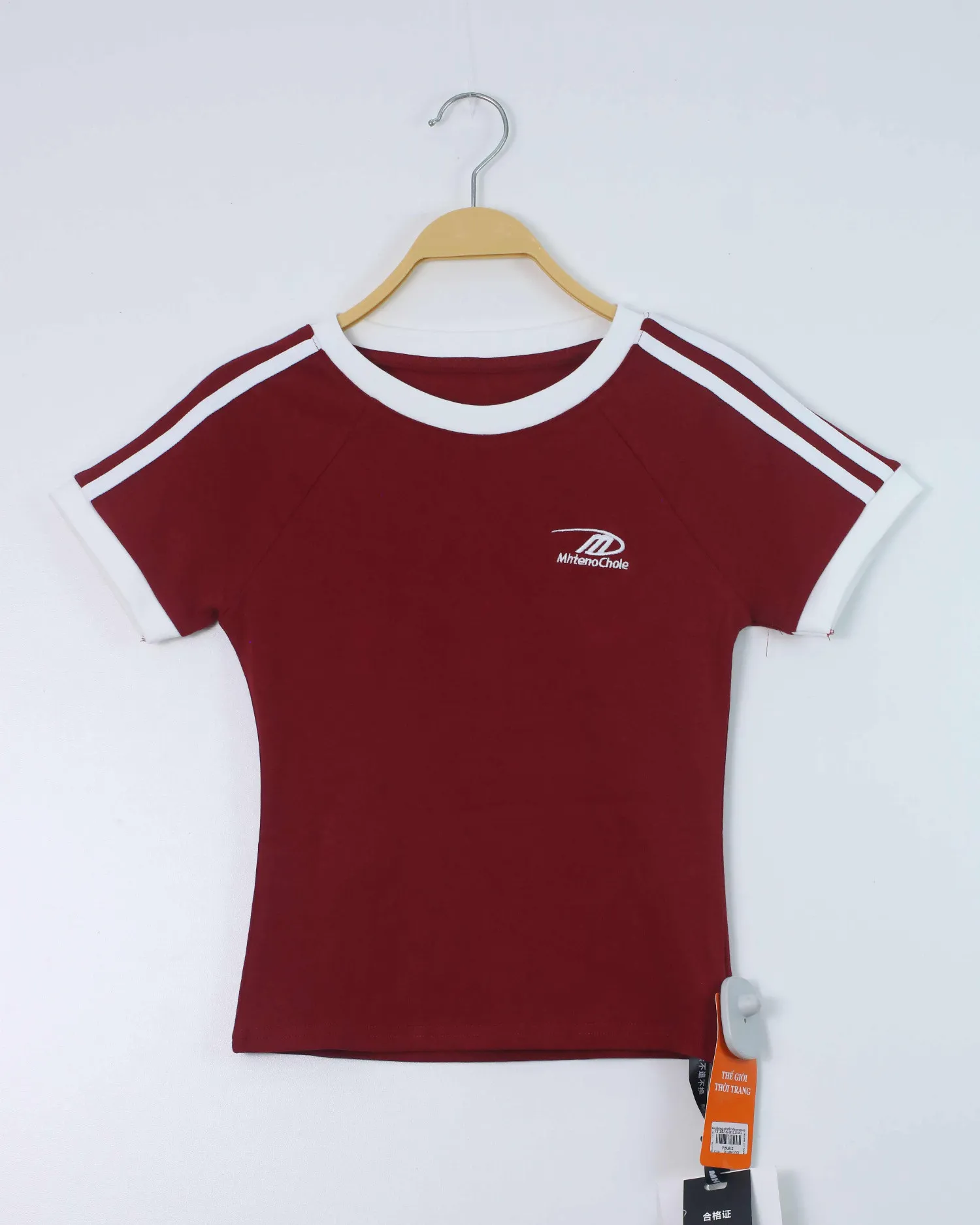 Áo phông nữ cổ tròn croptop TT 2085 trắng H12.2026.2