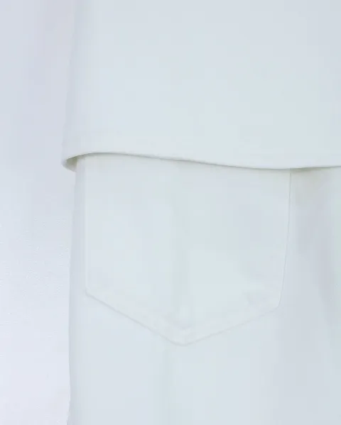 Quần bò dài nữ xuông vạt 66222 Trắng XL   QC1 CC