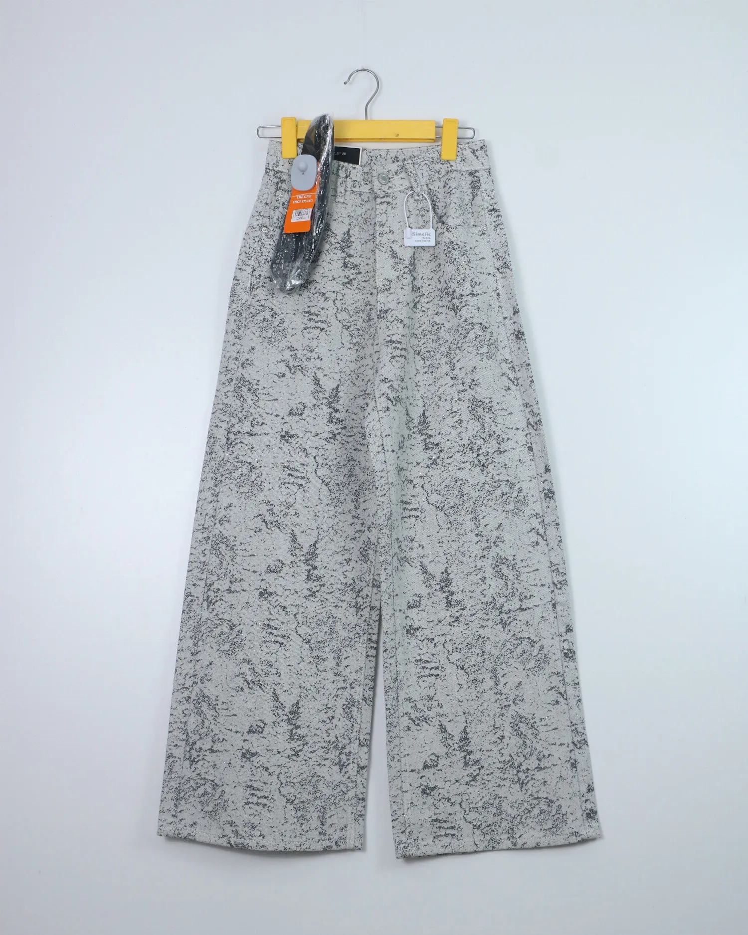 Quần bò dài nữ xuông đá 80350 Ghi XL   QC2 CC