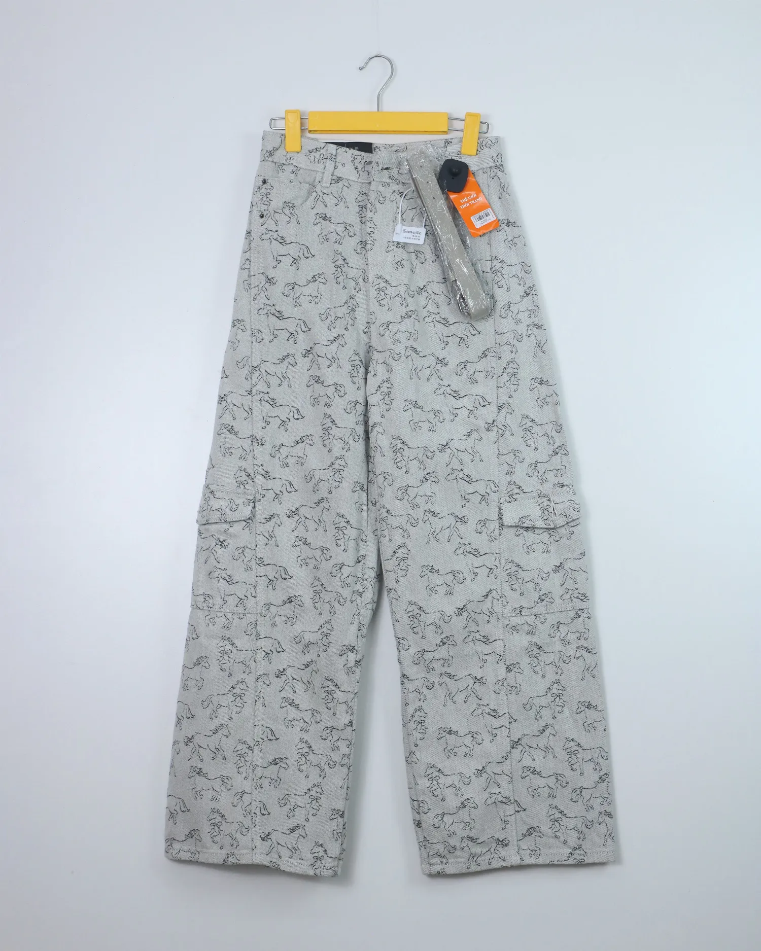 Quần bò dài nữ xuông đá 80567 Ghi XL   QC2 CC