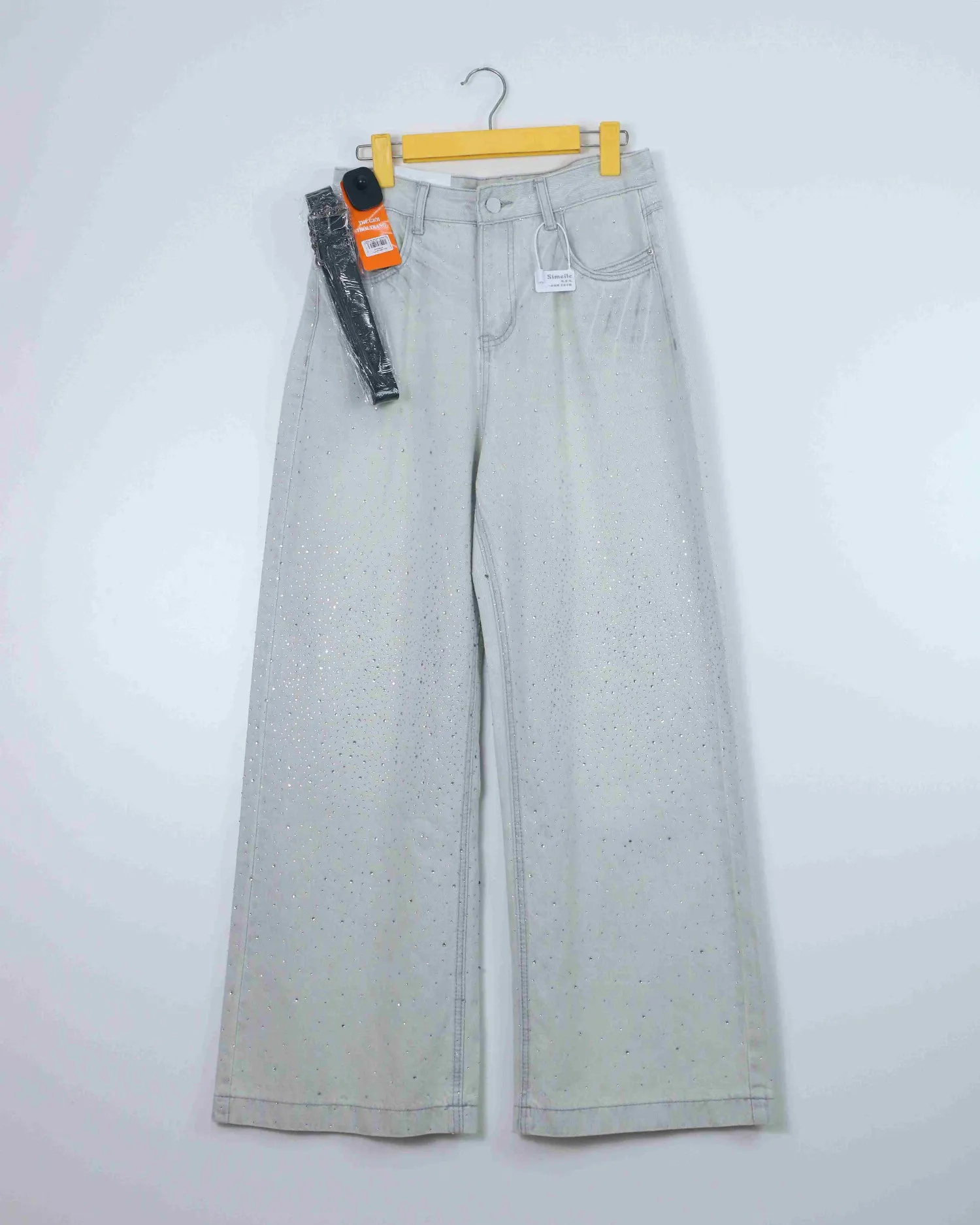 Quần bò dài nữ xuông đá 80673 Ghi XL   QC2 CC