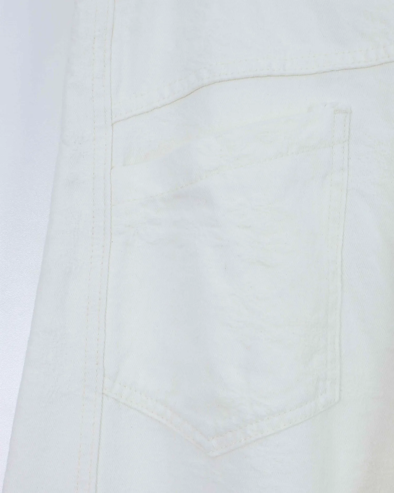 Quần bò dài nữ xuông vân 80318 Trắng XL   QC2 CC