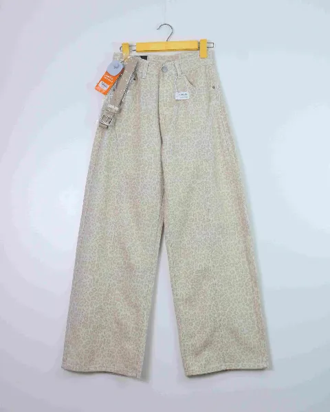 Quần bò dài nữ xuông báo 80592 Nâu XL   QC2 CC