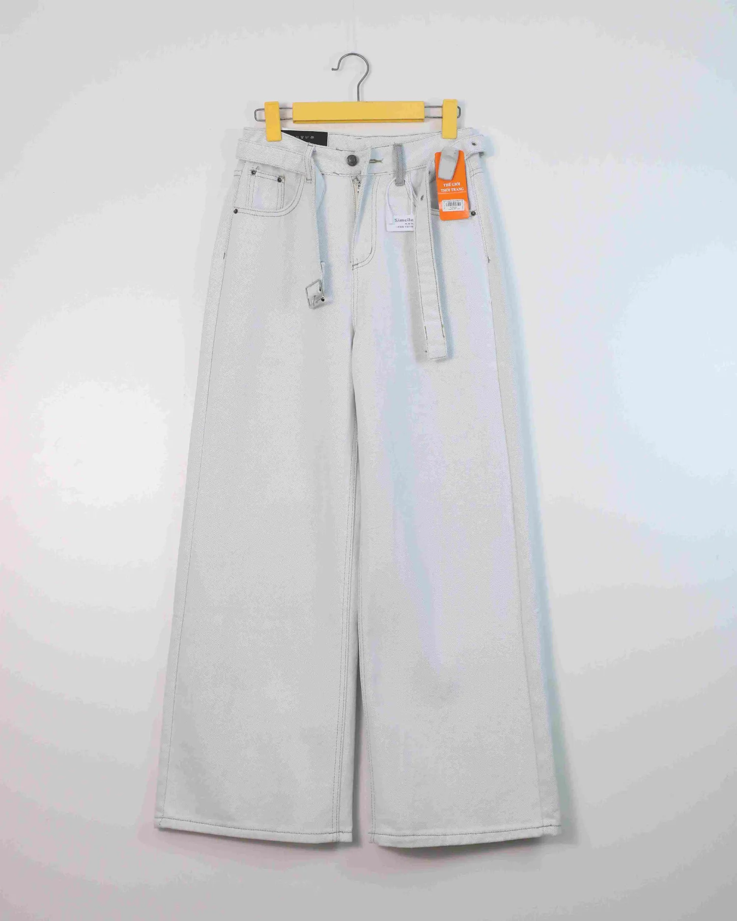 Quần bò dài nữ xuông 89509 Ghi XL   QC2 CC