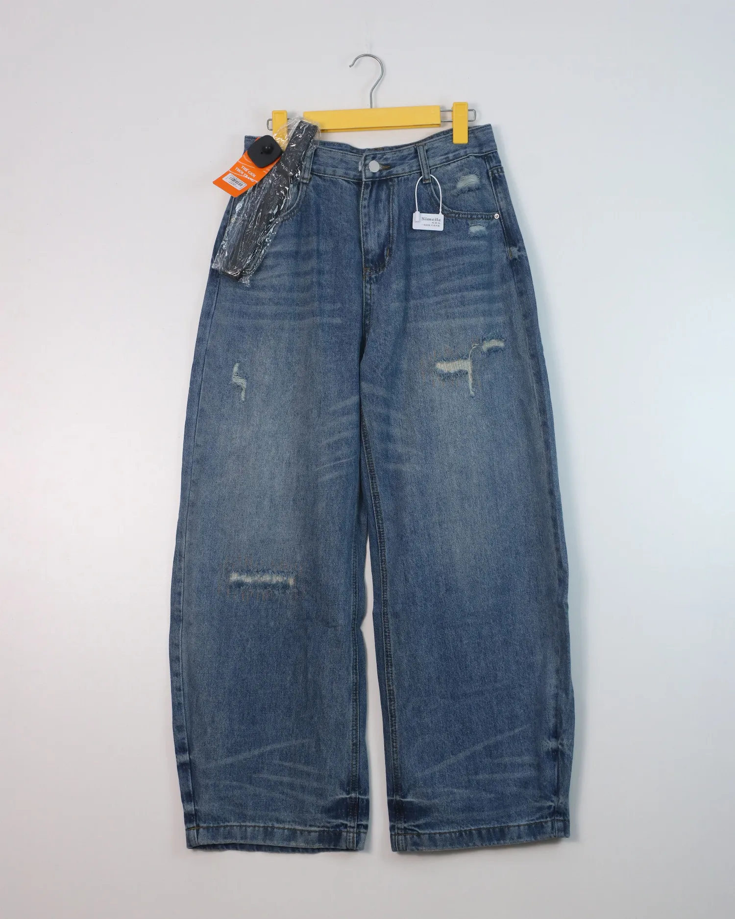 Quần bò dài nữ xuông 80351 Xanh XL   QC2 CC