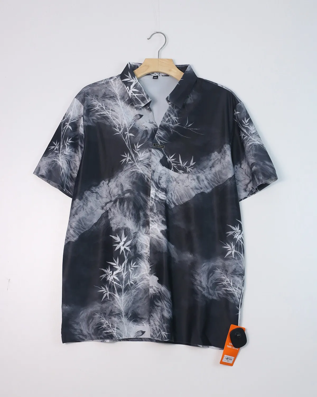 Áo sơ mi nam cộc 05 ghi size 56 . AL04