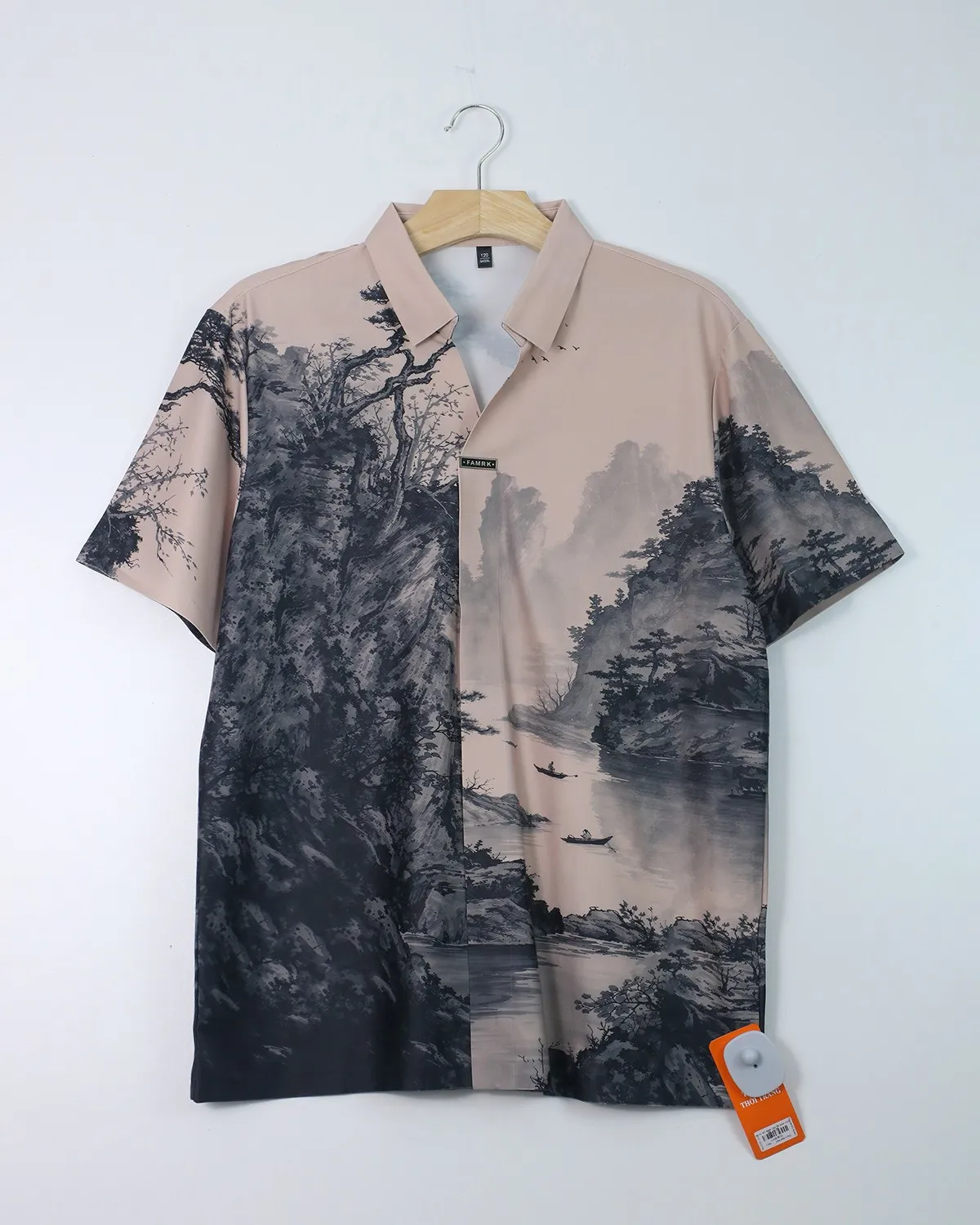 Áo sơ mi nam cộc 06 nâu size 56 . AL04