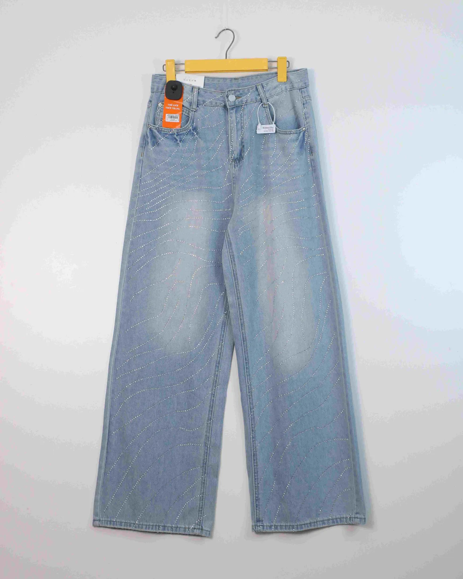 Quần bò dài nữ xuông đá 80685 Xanh XL   QC2 CC