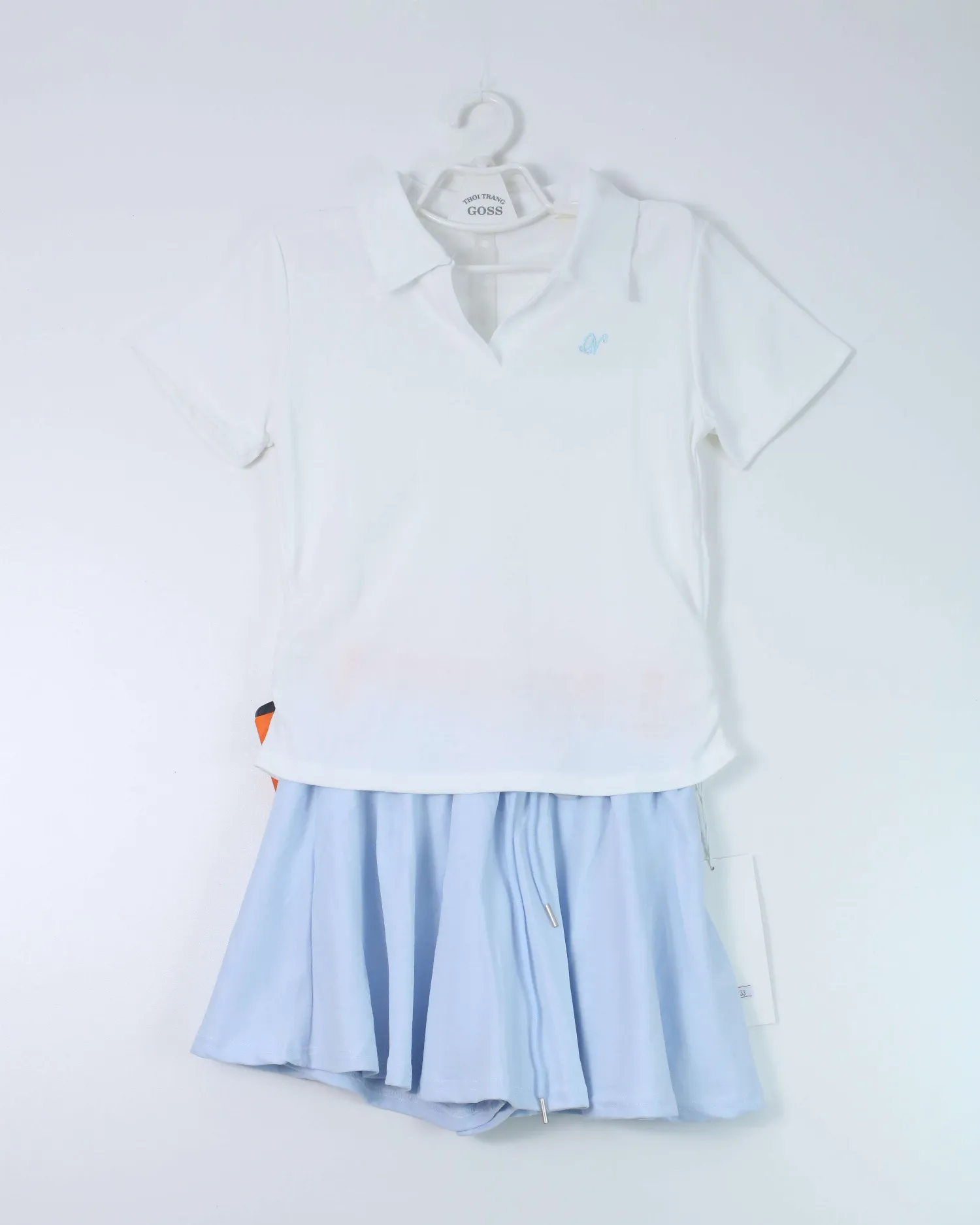 Bộ váy áo nữ cotton bẻ 233 Xanh  F  QC19.L2