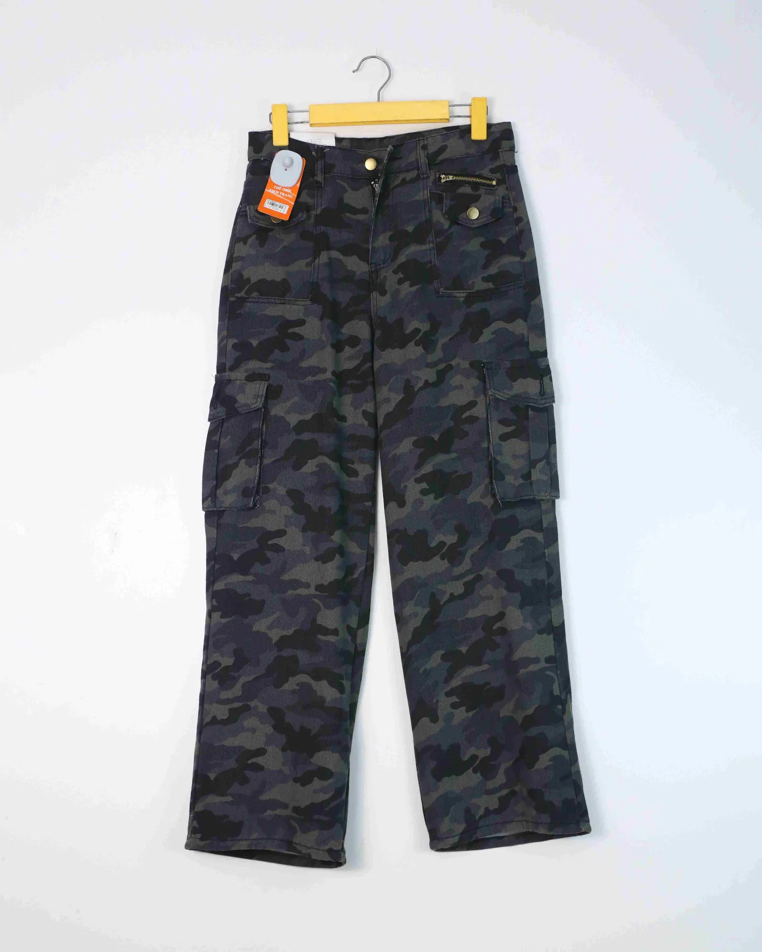 Quần dài Jean nữ xuông rằn TH 2298 Rêu XL  AS12 Teen