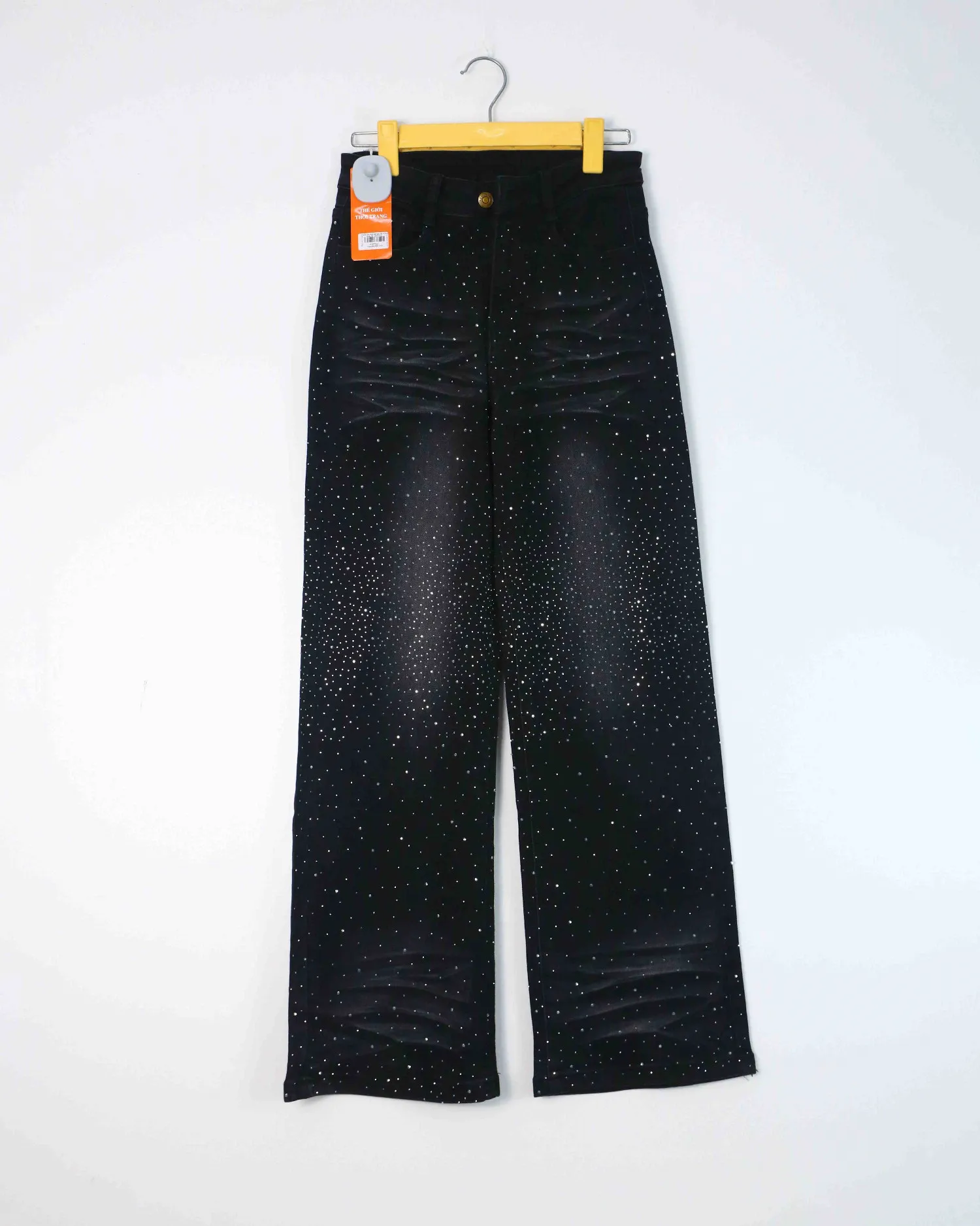 Quần bò dài nữ loe đá 618.3 Đen S  QC9 CC