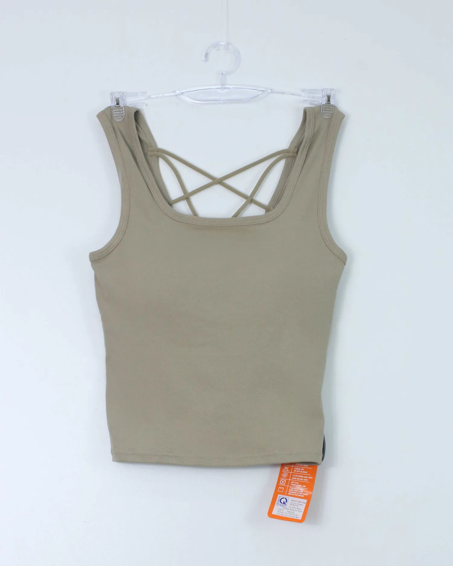 Áo 2 dây nữ đệm zip 1378 đen H02.2026.1