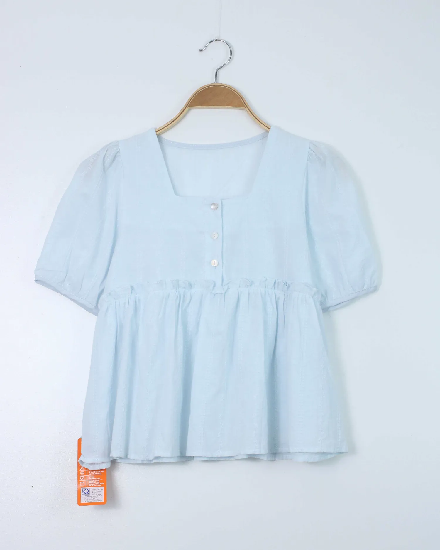 Áo kiểu nữ cộc tay 563 xanh H39.2026.1