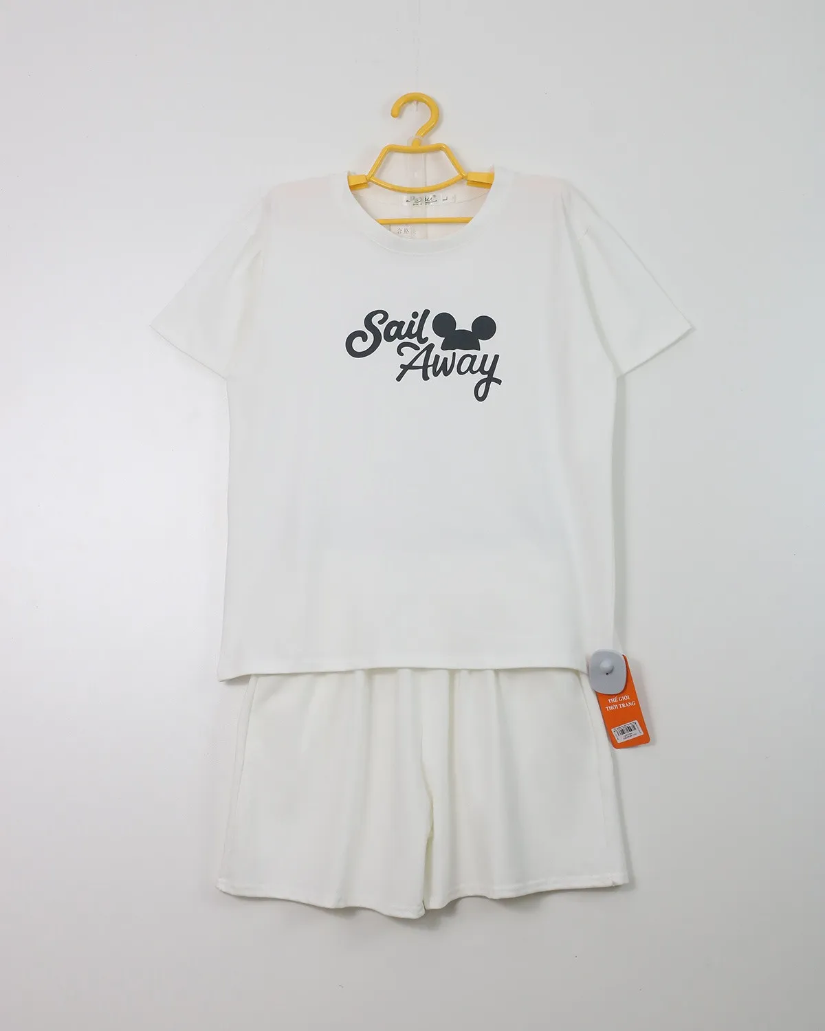 Bộ quần áo nữ cotton cộc nhỏ 15174 Xanh L   QC23