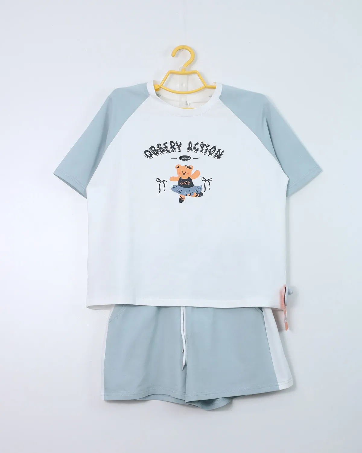 Bộ quần áo nữ cotton cộc tròn 5381 Hồng F  QC14