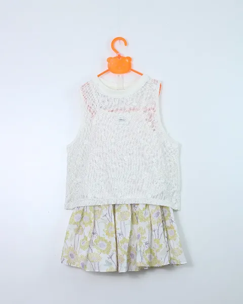 Bộ bé gái cộc 88859 màu kem size 160 AS10