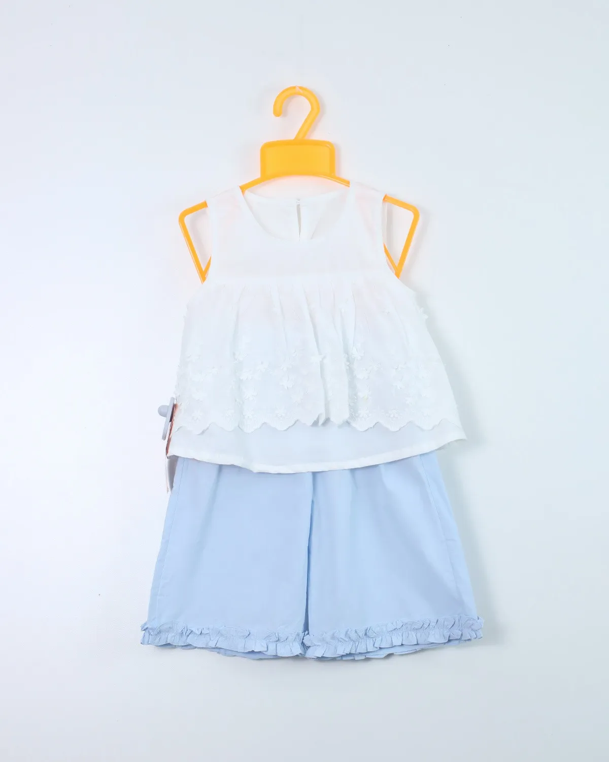 Bộ quần áo trẻ em gái 7777 trắng size 90 AS05