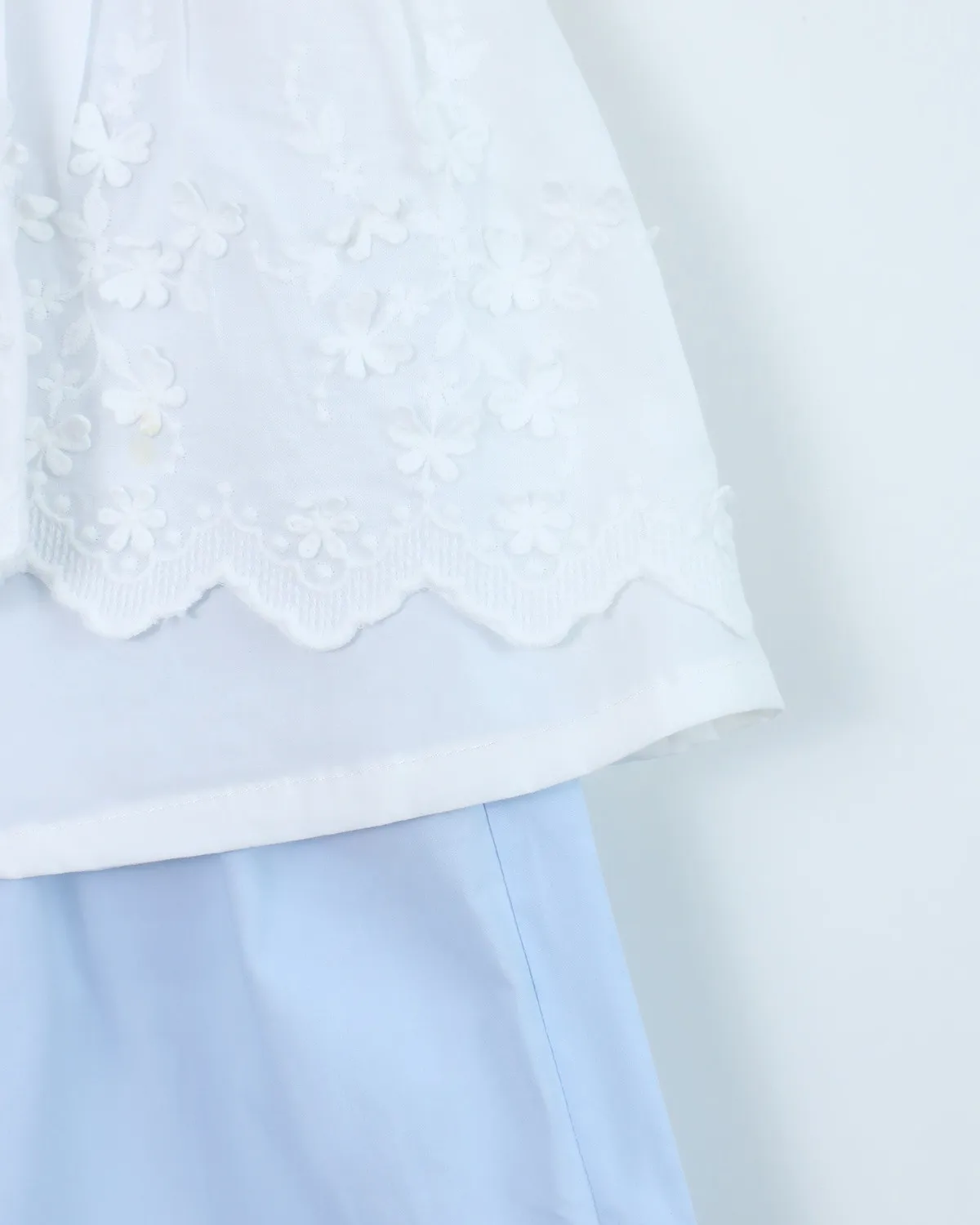 Bộ quần áo trẻ em gái 7777 trắng size 90 AS05