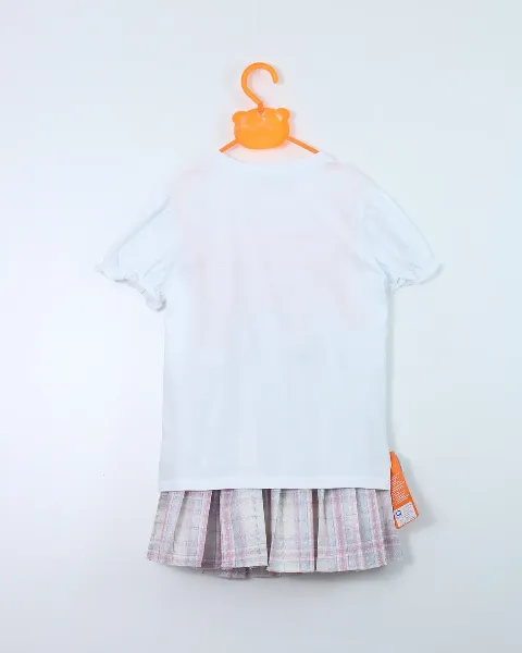 Séc Bộ quần áo trẻ em gái 018 trắng size 130 AS03