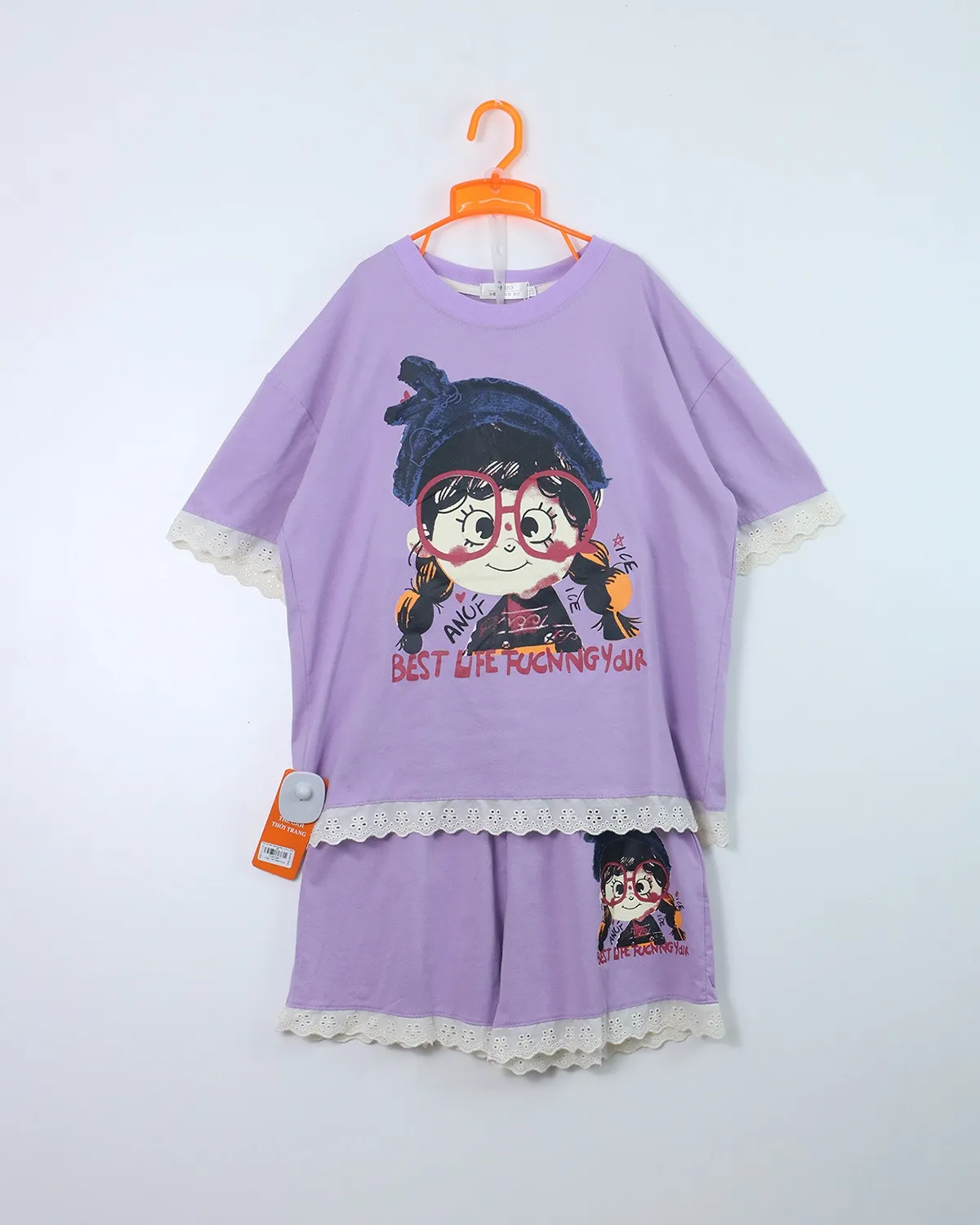 Bộ bé gái đeo kính 3 size 160 tđ