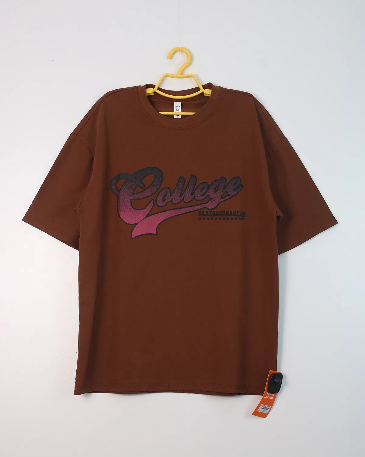 Áo phông cổ tròn 049 nâu size XL . AL10