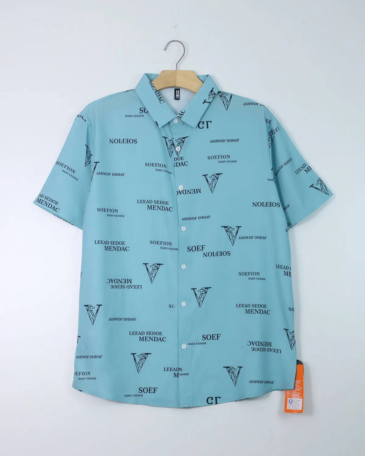 Áo sơ mi cộc 8802 xanh size 2XL. AL01