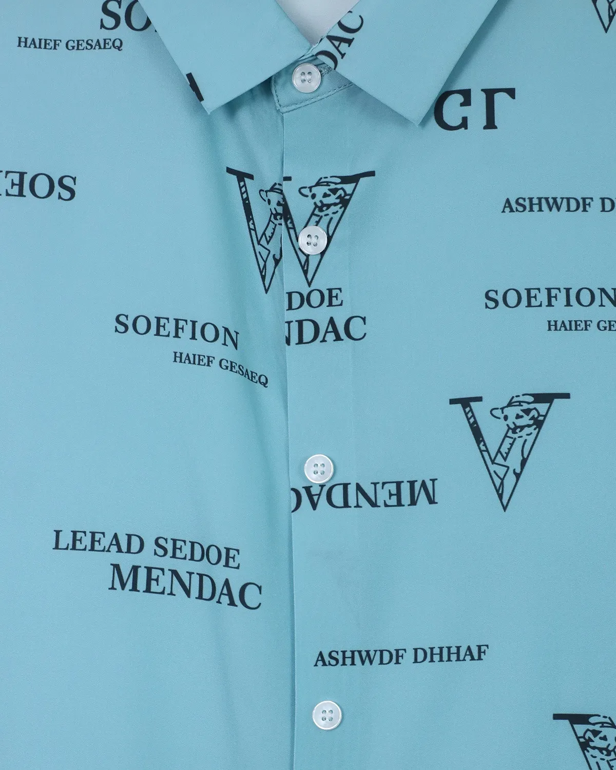 Áo sơ mi cộc 8802 xanh size 2XL. AL01