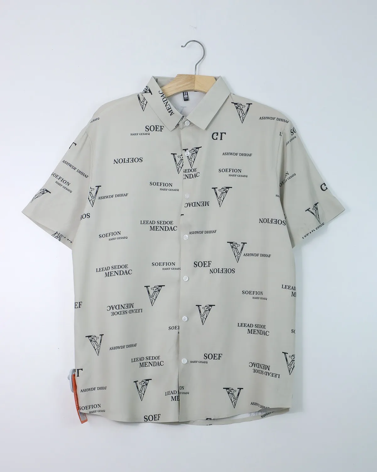 Áo sơ mi cộc 8802 ghi size 2XL. AL01