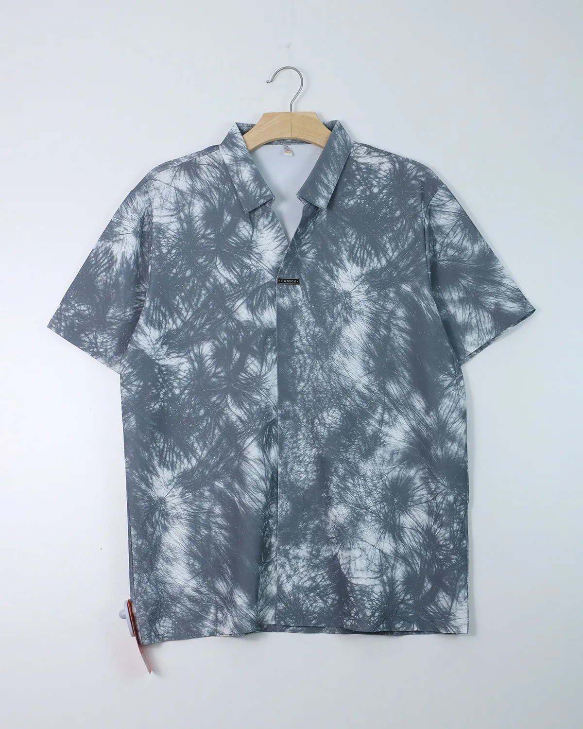 Áo sơ mi nam cộc 01 đen trắng size 54 . AL04