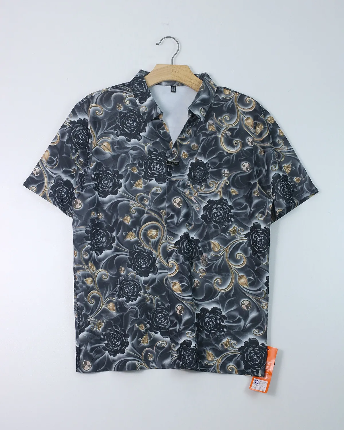 Áo sơ mi nam cộc 04 ghi size 52 . AL04