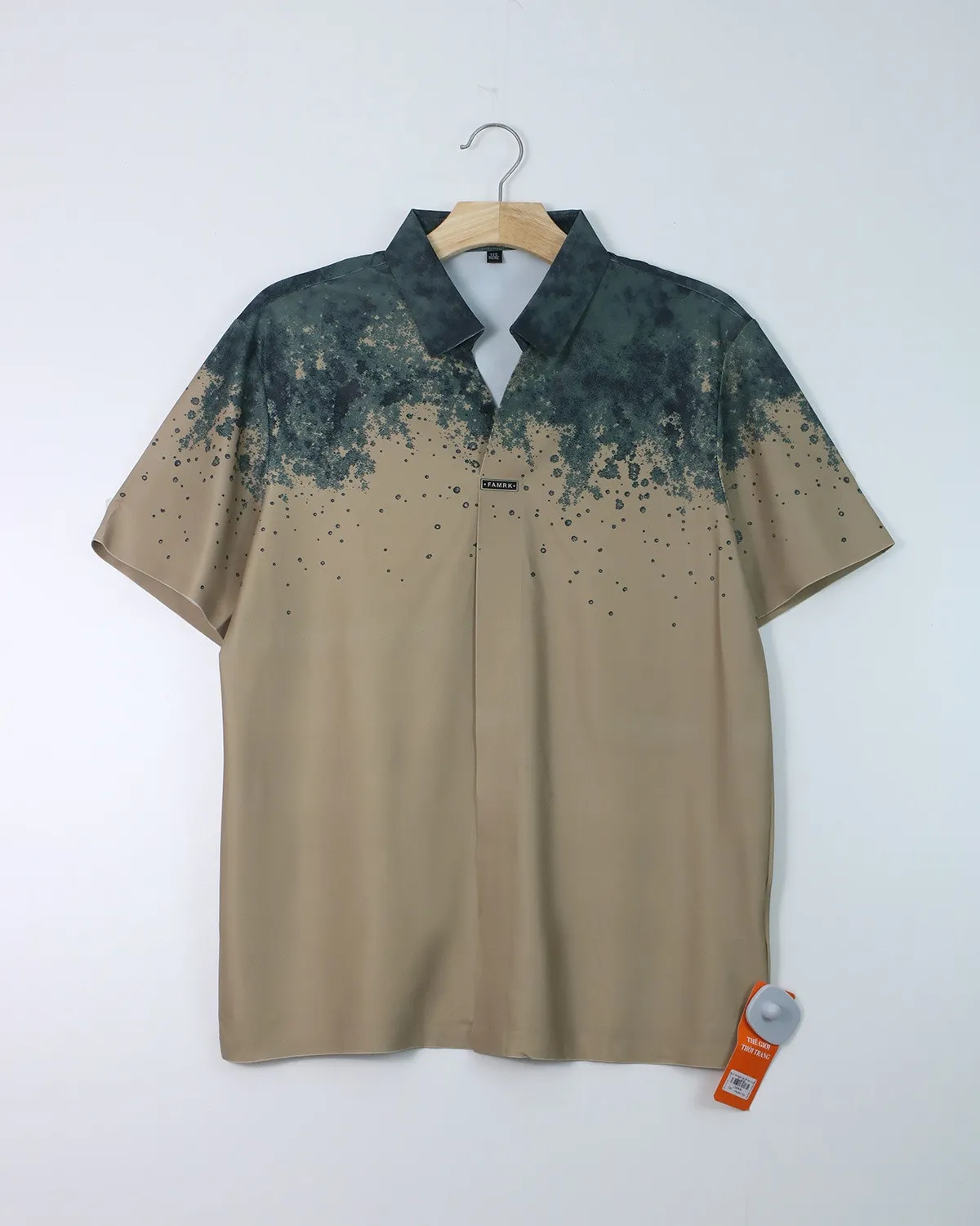 Áo sơ mi nam cộc 08 nâu size 52 . AL04