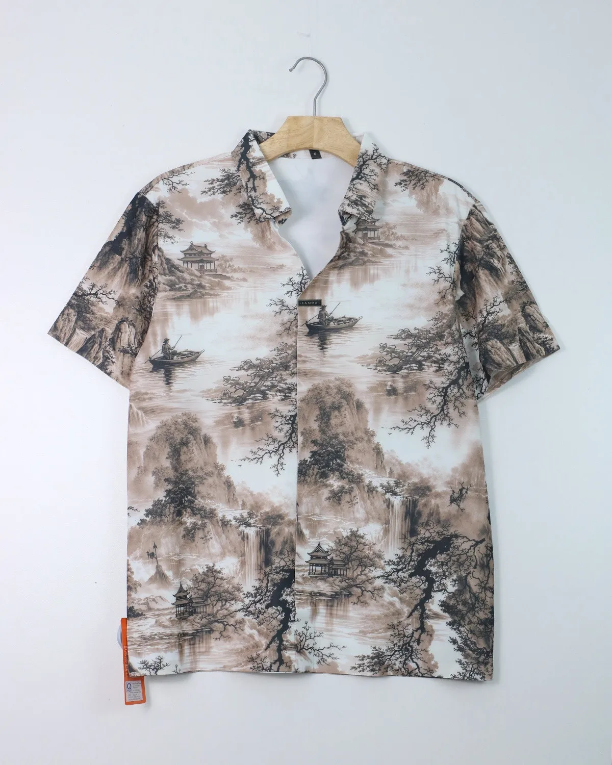 Áo sơ mi nam cộc 10 nâu size 52 . AL04