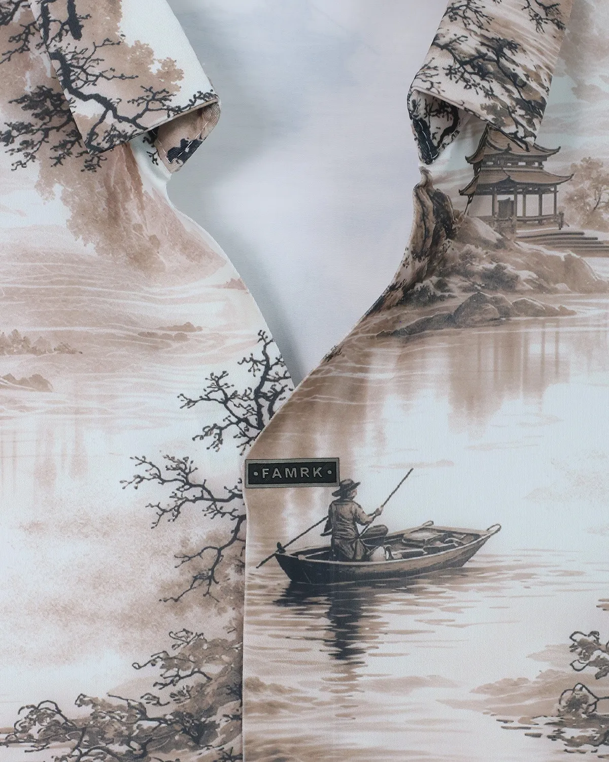 Áo sơ mi nam cộc 10 nâu size 52 . AL04
