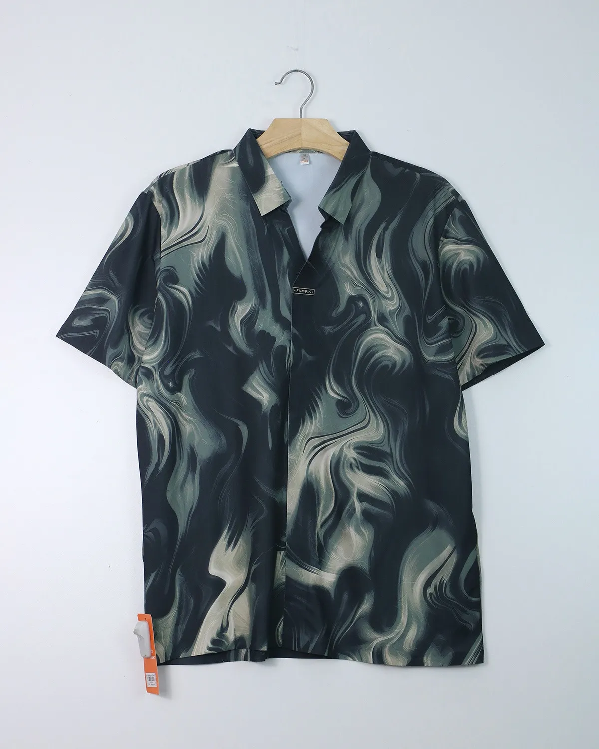 Áo sơ mi nam cộc 12 xanh nâu size 54 . AL04