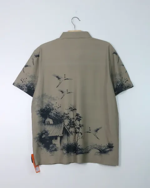 Áo sơ mi nam cộc 13 nâu size 56 . AL04