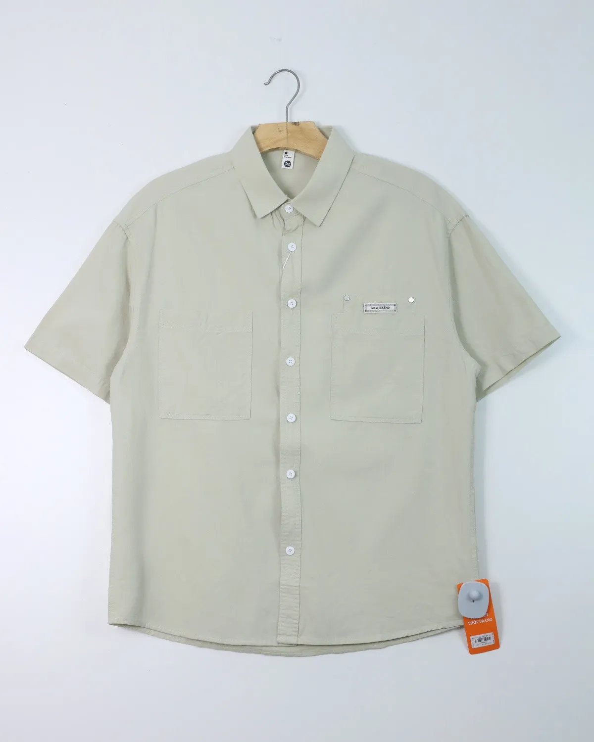 Áo sơ mi cộc  2860 ghi size 2XL. AL14