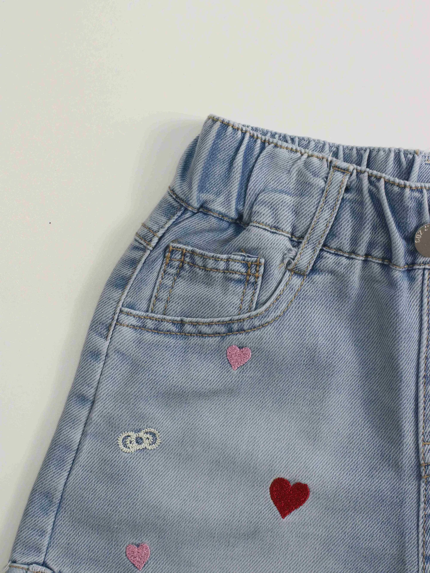 Quần đùi bò trẻ em gái 22F07 size 22 AS12