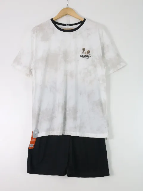 Bộ quần áo nam 9901 trắng size XL . AL22