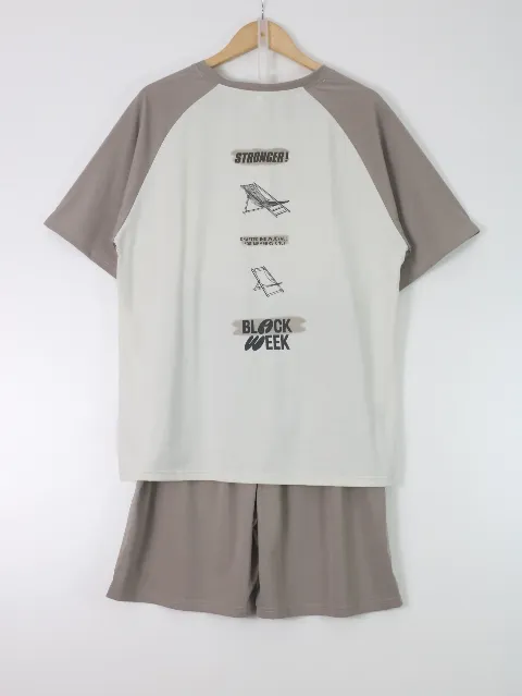 Bộ quần áo nam 581-28 kem size L . AL22