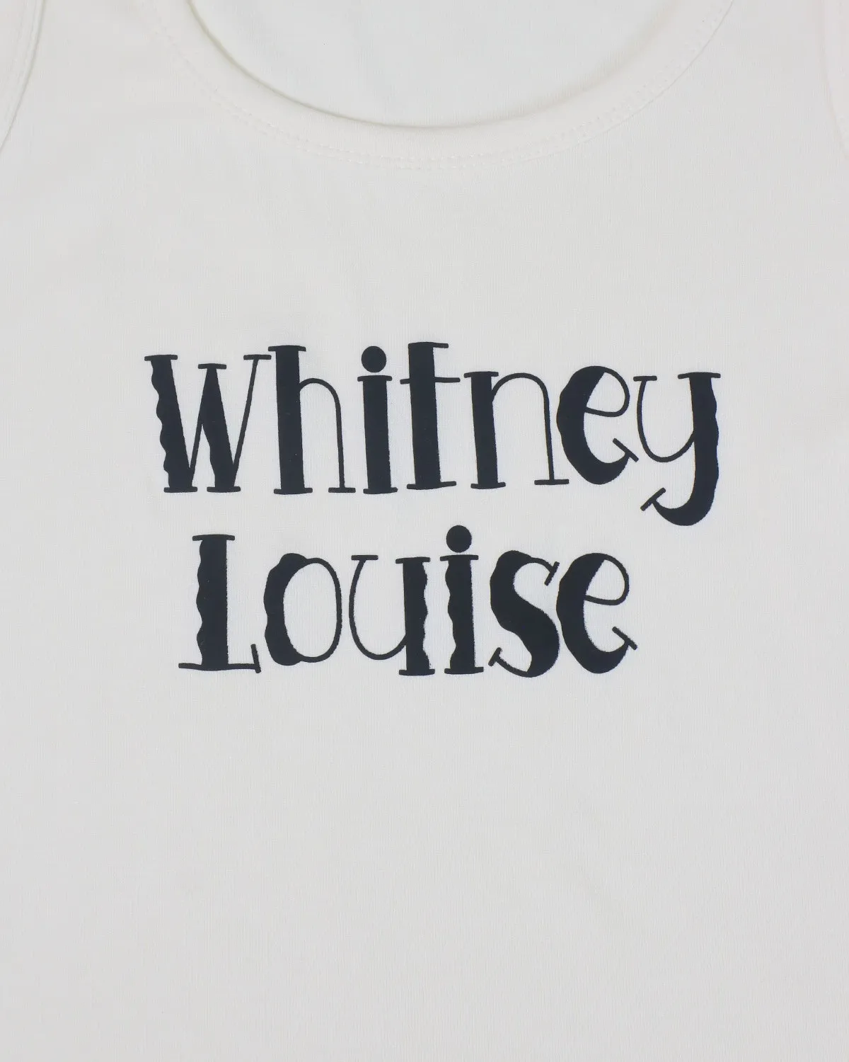 Áo phông sát nách nữ zip in Whitney trắng H.Thắng