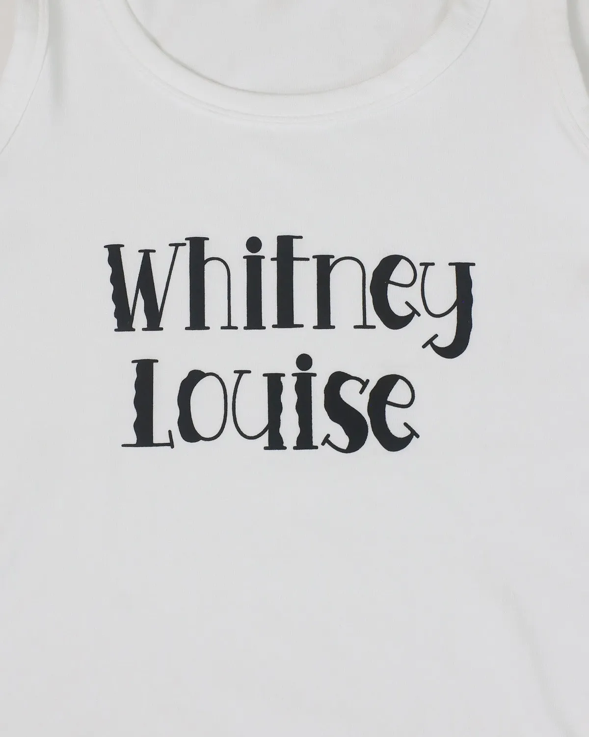 Áo phông sát nách nữ zip in Whitney trắng H.Thắng