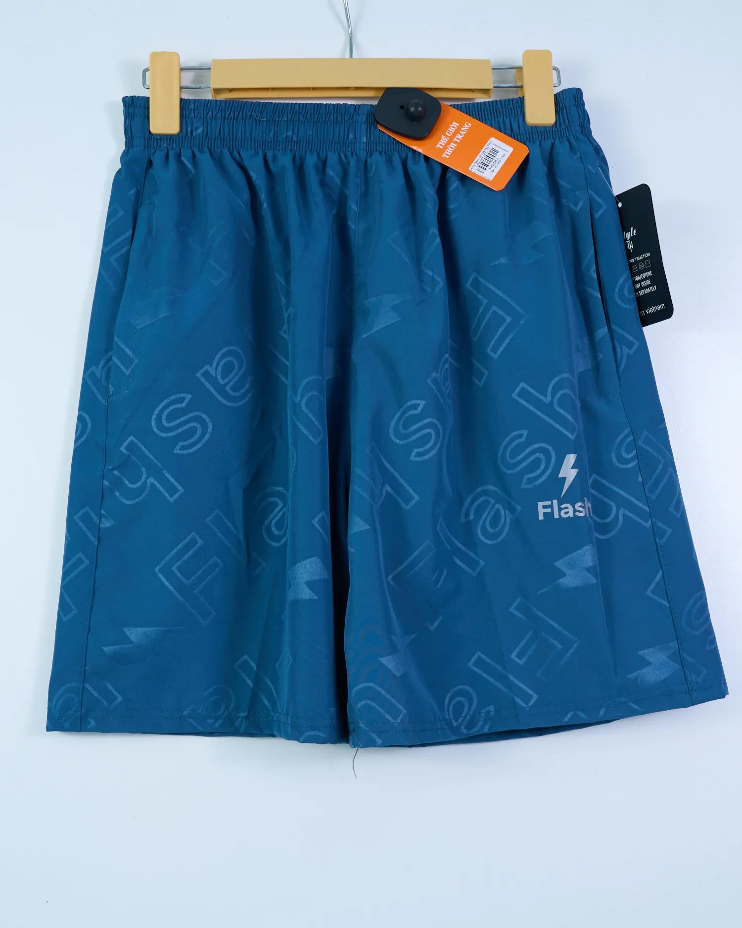 Quần short dù vân 111 Flast xanh size 2XL. TT
