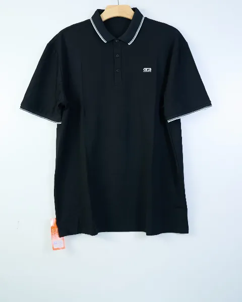 Áo phông cổ bẻ 3124 đen size XL. CV