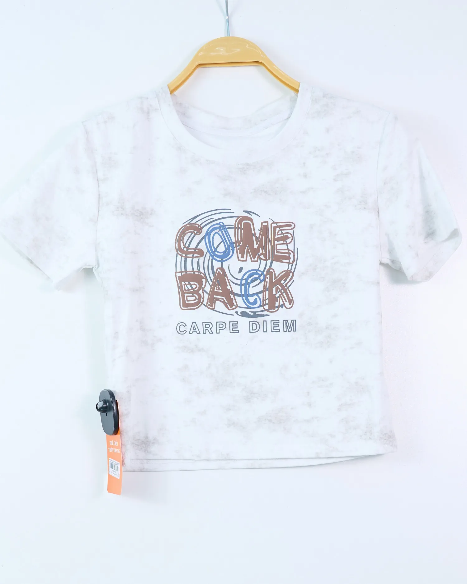 Áo phông nữ cổ tròn crop 855 comback trắng SIEU03