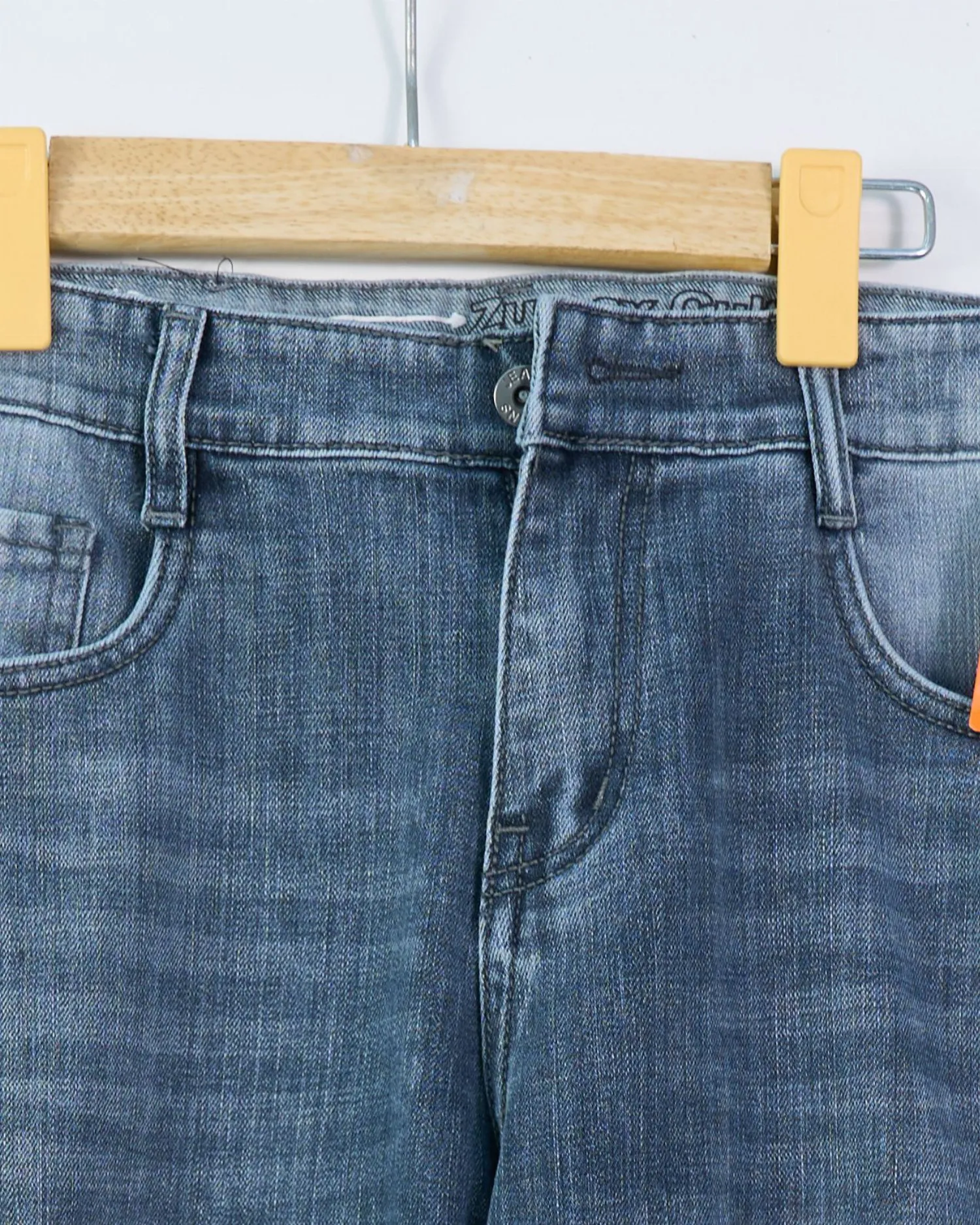 Quần ngố bò jeans T-166 xanh sáng size 32 . MH