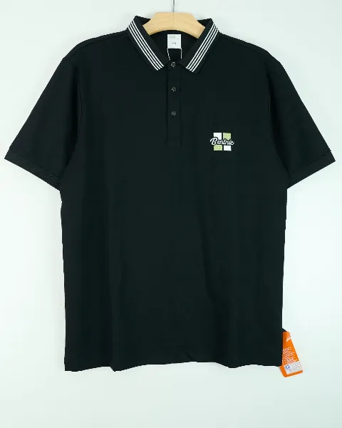 Áo phông cổ bẻ 9206 đen size 2XL . AL11