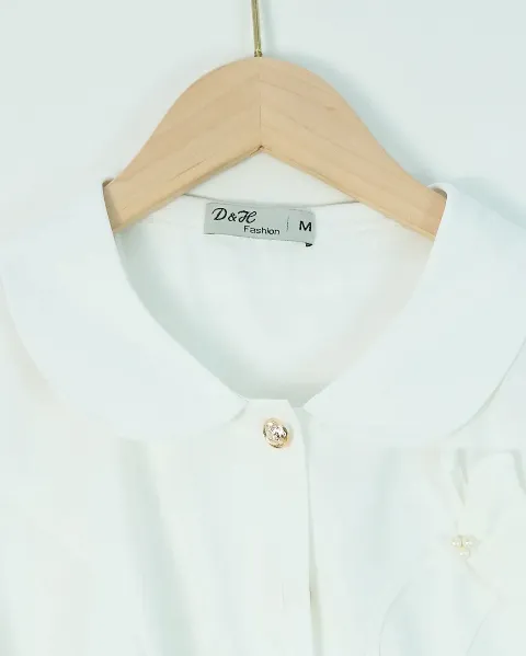 Áo sơ mi kiểu cổ bẻ hoa rơi 06 trắng XL D.Hiệp