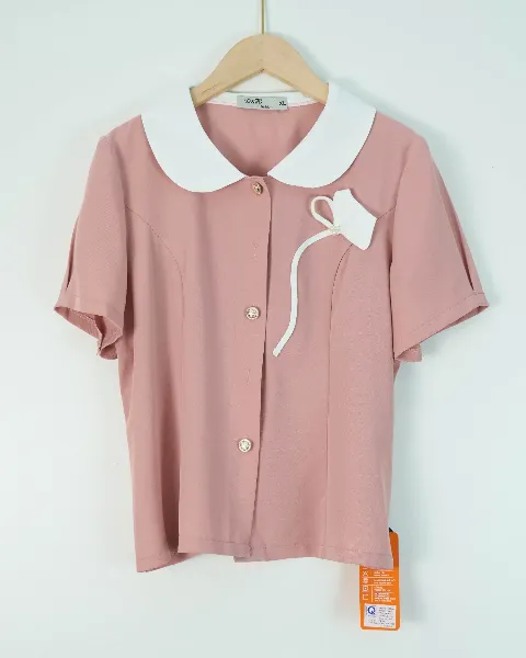 Áo sơ mi kiểu cổ bẻ hoa rơi 06 trắng XL D.Hiệp