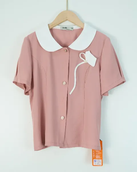Áo sơ mi kiểu cổ bẻ hoa rơi 06 trắng XL D.Hiệp